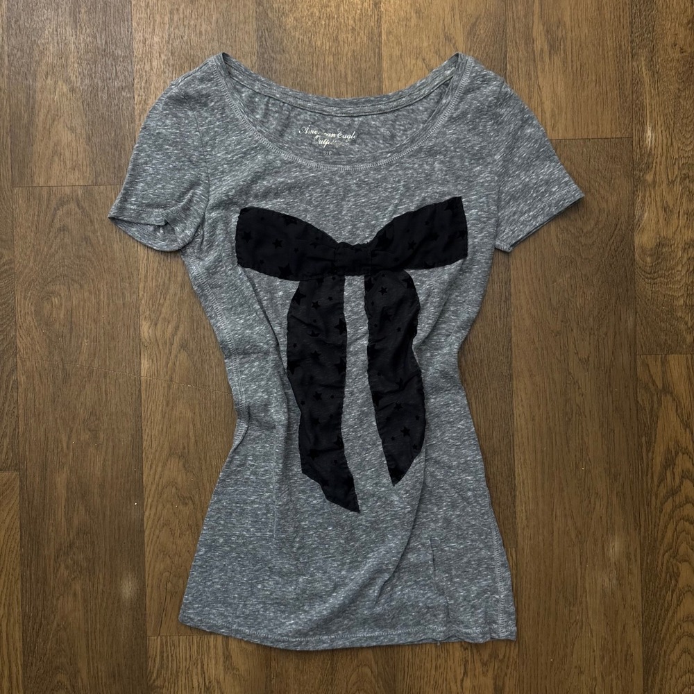 Vintage Y2K Mall Baby Doll Core American Eagle Outfitters Ballet Bow T Shirt
